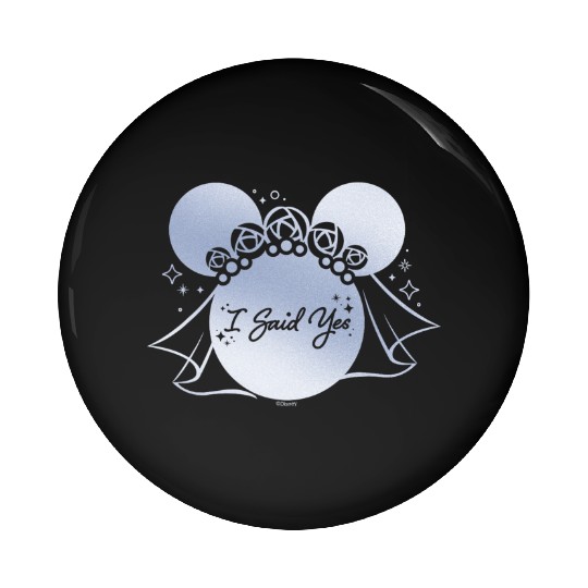 Disney I Said Yes Proposal Engagement Bridal Veil Minnie Pin Buttons
