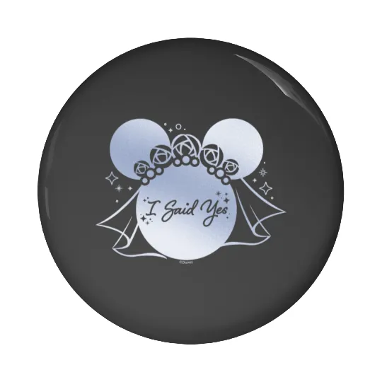 Disney I Said Yes Proposal Engagement Bridal Veil Minnie Pin Buttons