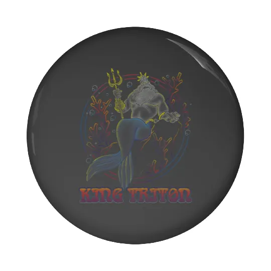 Disney The Little Mermaid King Triton Coral Circle Throne Pin Buttons