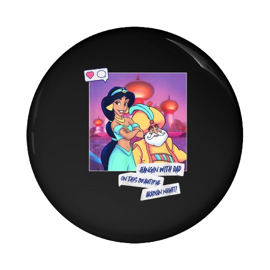 Disneyss Princess Aladdin Jasmine And The Sultan Poster Pin Buttons