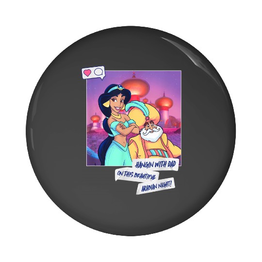 Disneyss Princess Aladdin Jasmine And The Sultan Poster Pin Buttons