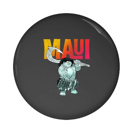 Disney Moana Maui Gradient Text Tough Pose Portr Pin Buttons