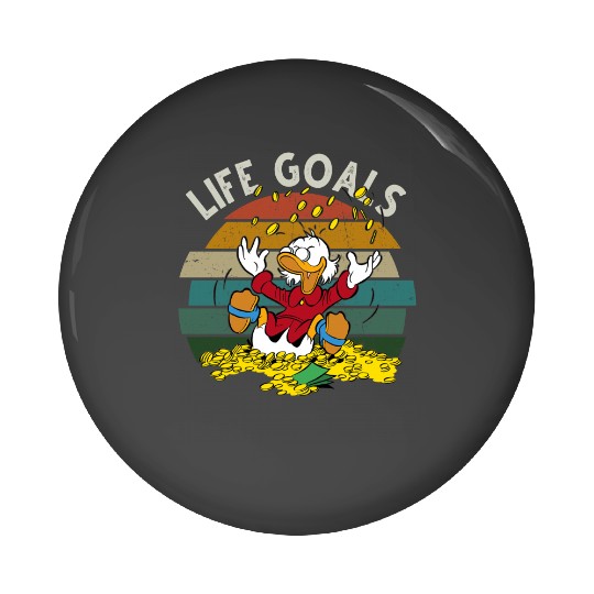 Retro Disney Ducktales Scrooge Goals McDuck Duck Tales Portrait  Vintage Style  Family Matching Tee Cool Gift Ideas Men Women Pin Buttons