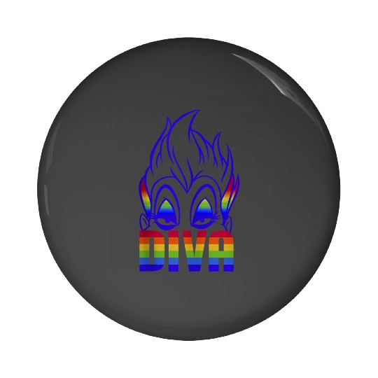 Disney Villains Ursula Rainbow Diva Face Pin Buttons