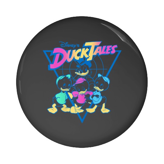 Disney Ducktales Vintage Neon Outlines Group Shot Distressed gifts  Pin Buttons