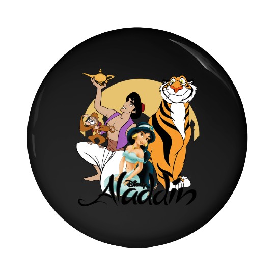 Retro Aladdin Squad Disney Pin Buttons, Aladdin Character Pin Buttons