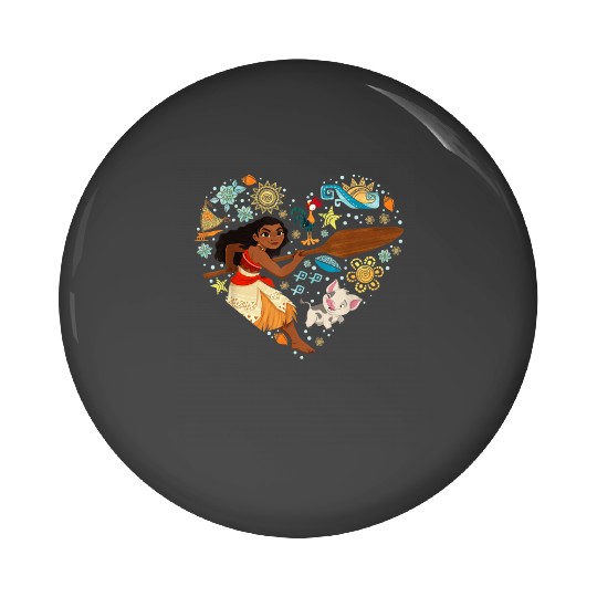 Disney Princess Moana Hei Hei Pua Collage Heart Pin Buttons