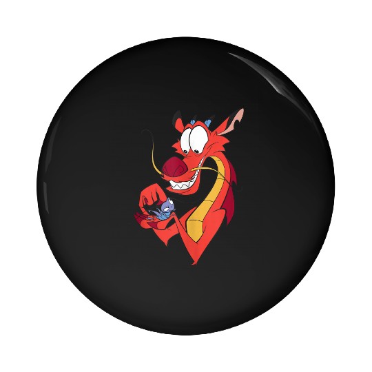 Disney Mulan Mushu And CriKee Pocket Logo Pin Buttons