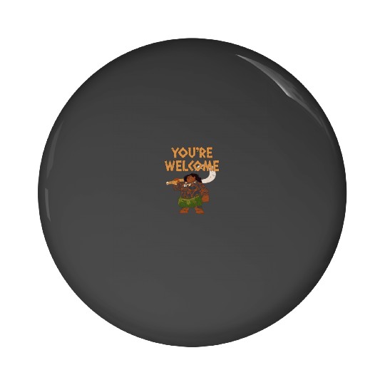 Disney Moana Maui Confident Pose Youre Welcome Retro Logo Pin Buttons