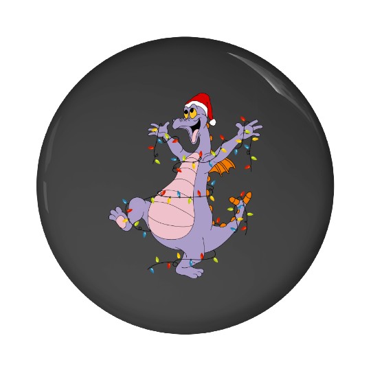 Disney Figment Christmas Lights Pin Buttons, Vintage Figment Epcot Center 90's Style Pin Buttons
