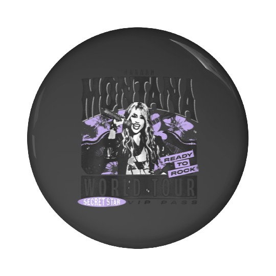 Disney Hannah Montana World Tour Ready To Rock Chest Poster Pin Buttons