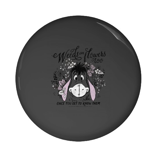 Disney Winnie The Pooh Eeyore Weeds Are Flowers TooShort Sleeve Pin Buttons