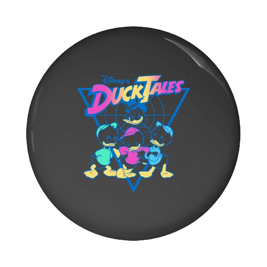 Disney DuckTales Vintage Neon Outlines Group Shot Distressed Pin Buttons