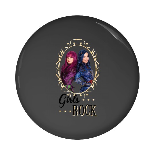 Disney Descendants Mal And Evie Girls Rock Pin Buttons