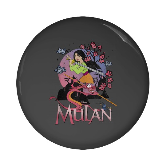 Disneyss Mulan Warrior Stance Sunset Poster Pin Buttons