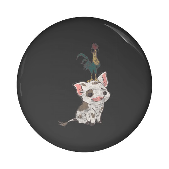 Disney Moana Pua And Hei Hei Simple Portrait Pin Buttons