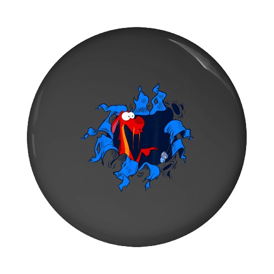 Disney Mulan Mushu Cri-Kee Takes The Blame Ripped Pin Buttons