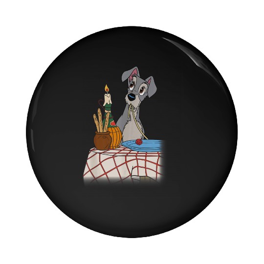 Disneyss Lady And The Tramp Iconic Spaghetti Scene Tramp Side Pin Buttons