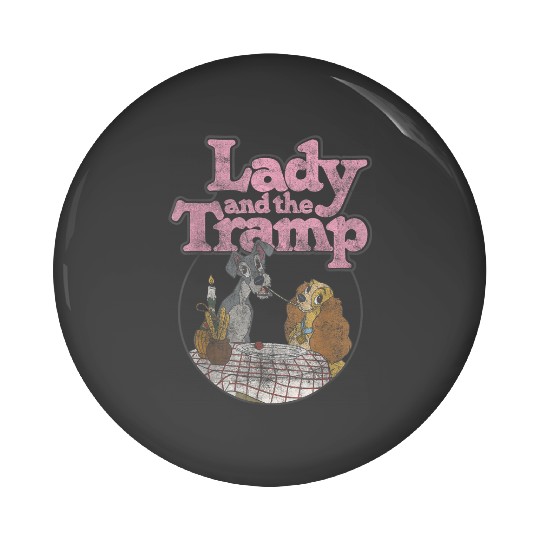 Disneyss The Lady And The Tramp Circle Portrait Logo Pin Buttons