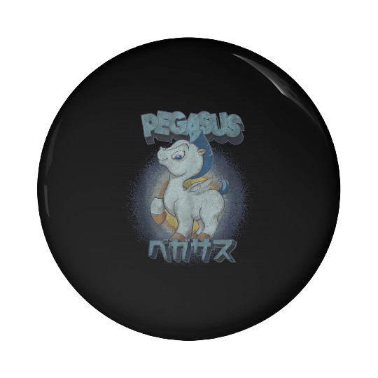 Disney Hercules Pegasus Kanji Portrait Pin Buttons