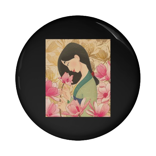 Disney Mulan Floral Pin Buttons