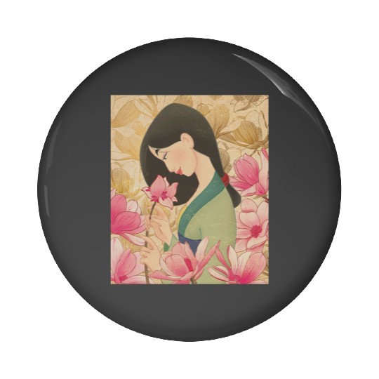 Disney Mulan Floral Pin Buttons