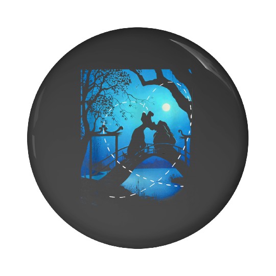 Disneyss The Lady And The Tramp Night Time Silhouette Pin Buttons