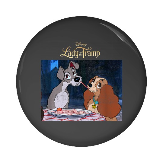 Disneyss Lady And The Tramp Classic Spaghetti Scene Poster Pin Buttons