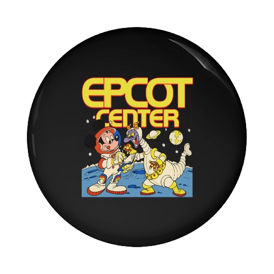 Disney Epcot Mickey Mouse & Figment Astronaut 1982 Retro Pin Buttons