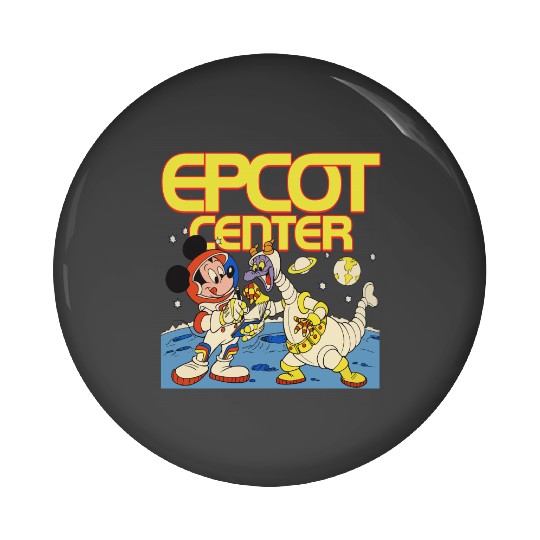 Disney Epcot Mickey Mouse & Figment Astronaut 1982 Retro Pin Buttons