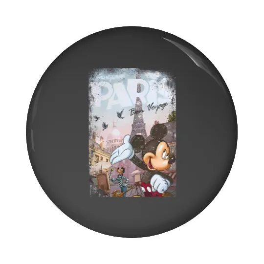 Disneyland Paris Mickey Pin Buttons, Eiffel Tower Mickey Pin Buttons