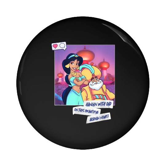 Disneyss Princess Aladdin Jasmine And The Sultan Poster Pin Buttons