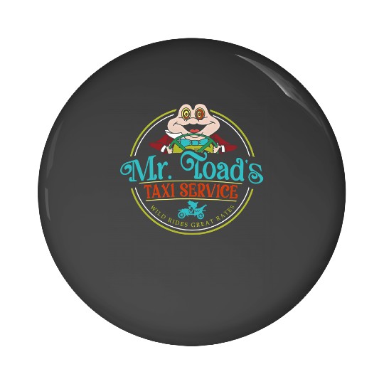 Disney Vintage Mr. Toad's Taxi Service Great Rates Pin Buttons