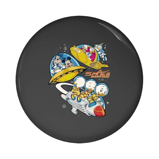 Vintage Space Mountain Pin Buttons, Mickey Astronaut Pin Buttons, Tomorrowland Pin Buttons, Disney Family Vacation Pin Buttons