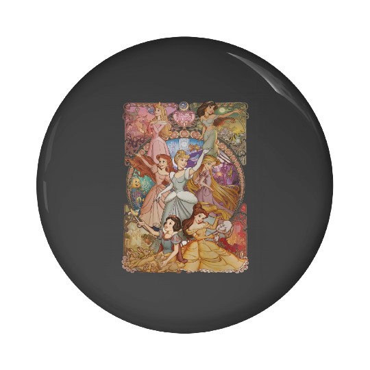 Vintage Disney Princess Pin Buttons, Vintage Princess Pin Buttons