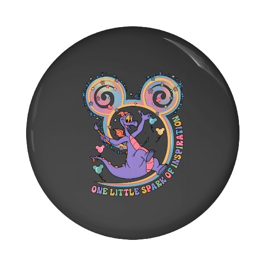 One Little Spark Of Inspiration  Pin Buttons, Disney Figment Dragon Pin Buttons