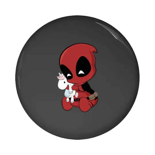 Deadpool With Unicorn Pin Buttons, Marvel Family Party Gift, Disneyland Family Unisex Adult Pin Buttons