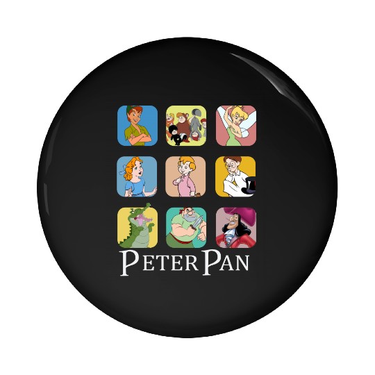 Disney Peter Pan Characters Pin Buttons, Peter Pan Pin Buttons