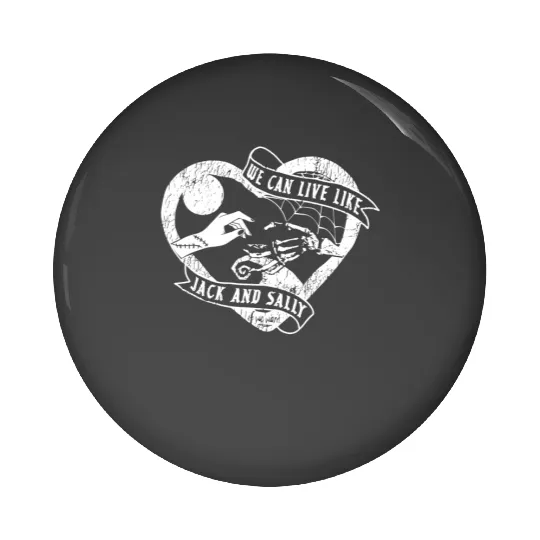 We Can Live Like Jack and Sally Pin Buttons, Disney Love Couple Pin Buttons, Nightmare Before Christmas Jack and Sally