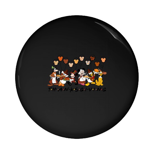 Disney Thanksgiving Pin Buttons, Disney Characters Thanksgiving Pin Buttons