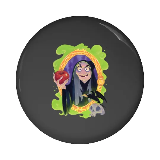 Disney Evil Queen Pin Buttons, Retro 90s Evil Queen Pin Buttons, Poisonous Apple Pin Buttons