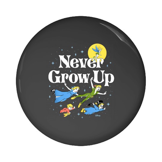 Vintage Never Grow Up Peter Pan Pin Buttons, Disney Peter Pan Pin Buttons