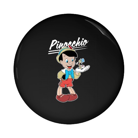 Retro Disney Pinocchio and Jiminy Cricket Pin Buttons