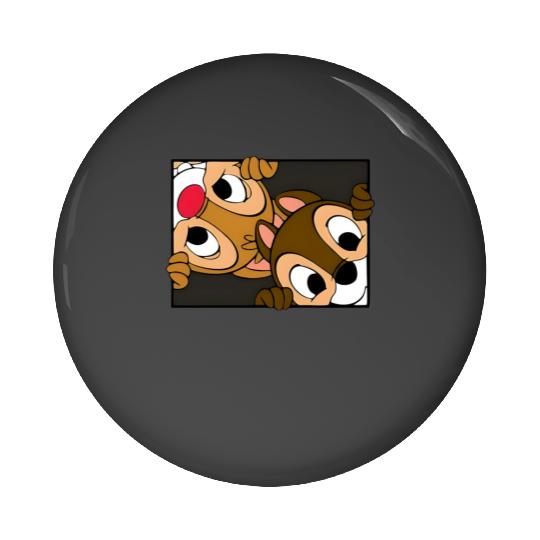 Chip n Dale Pin Buttons, Disney Character Pin Buttons, Chip and Dale Characters, Chip n Dale Snacks Pin Buttons
