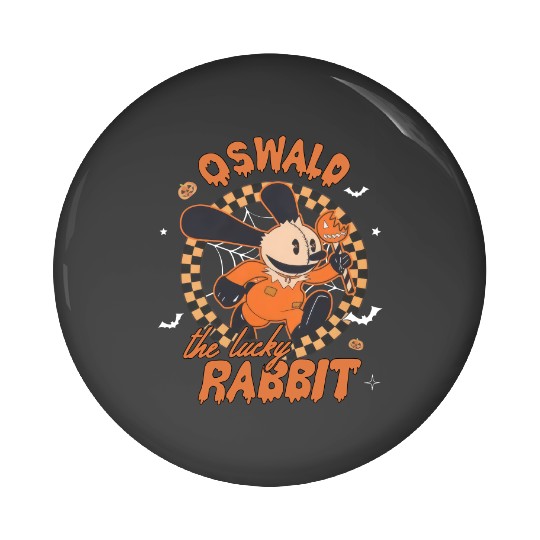 Retro Disney Oswald The Lucky Rabbit Halloween Pin Buttons, Spooky Season Pin Buttons