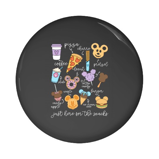 Disney Snacks Pin Buttons, Disney Family Pin Buttons, Disney Trip Pin Buttons