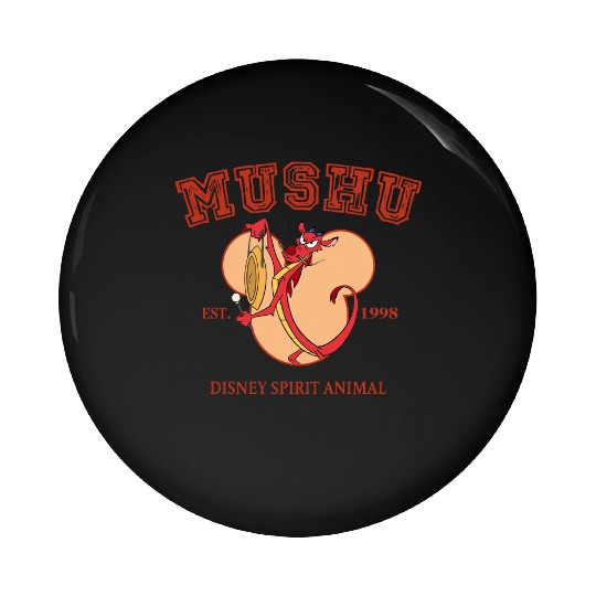 Funny Disney Mulan Characters Mushu Dragon Pin Buttons