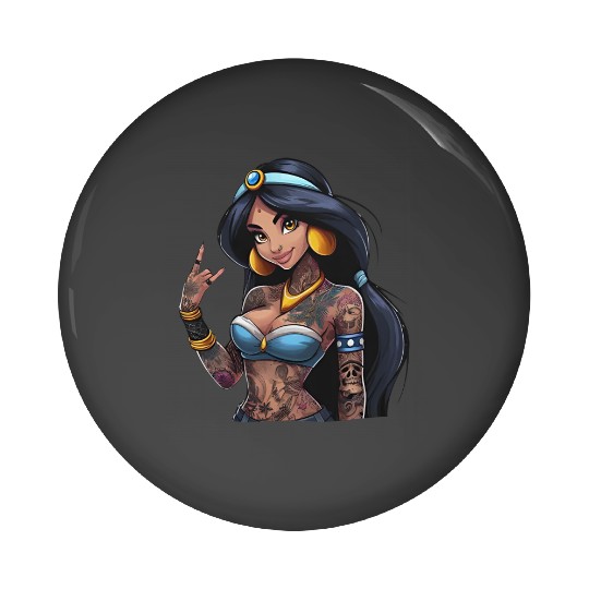 Jasmine Pin Buttons, Disney Princess, Disney Pin Buttons, Rock Punk Tattoo, Disney Princess Tattoo Pin Buttons