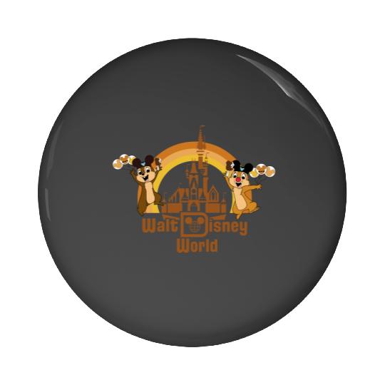 Disneyland Chip and Dale Pin Buttons, WDW Chip n Dale Pin Buttons,