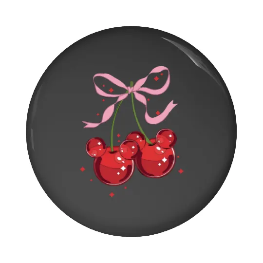 Cherry Mouse Pin Buttons, Mickey Mouse Ears Cherry Bow Pin Buttons, Disney Coquette Pin Buttons, Disney Pink Bow Pin Buttons, Disney Girls Trip Pin Buttons
